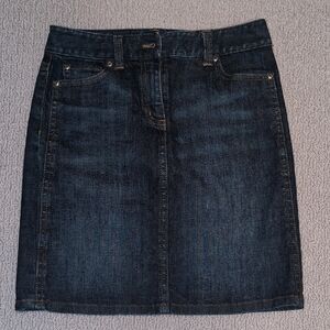 Ann Taylor Dark Blue Denim Pencil Skirt